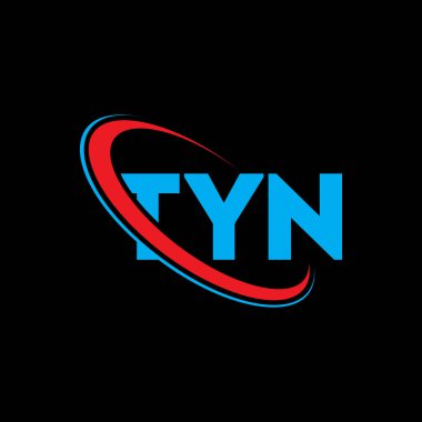 TYN logosu. TYN mektubu. TYN harf logosu tasarımı. Çember ve büyük harfli monogram logosuna bağlı baş harfler TYN logosu. Teknoloji, iş ve emlak markası için TYN tipografisi.
