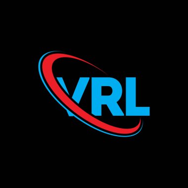 VRL logosu. VRL mektubu. VRL harf logosu tasarımı. Çember ve büyük harfli monogram logosuna bağlı VRL logosu. Teknoloji, iş ve emlak markası için VRL tipografisi.