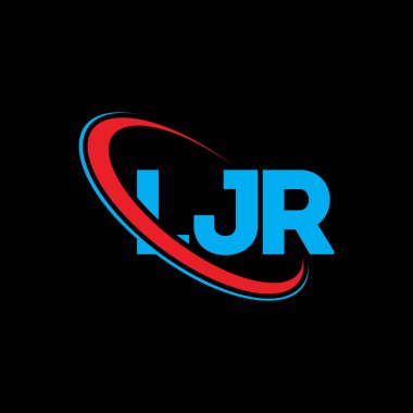 LJR logosu. LJR mektubu. LJR harf logosu tasarımı. Çember ve büyük harfli monogram logosuna bağlı ilk LJR logosu. Teknoloji, iş ve emlak markası için LJR tipografisi.