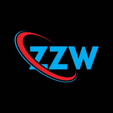 ZZW logosu. ZZW harfi. ZZW harfli logo tasarımı. Çember ve büyük harfli monogram logosuna bağlı baş harfler ZZW logosu. Teknoloji, iş ve emlak markası için ZZW tipografisi.