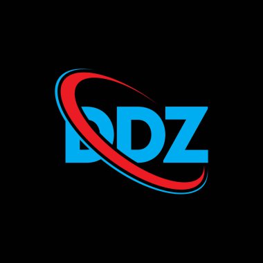 DDZ logosu. DDZ mektubu. DDZ harf logosu tasarımı. Daire ve büyük harfli monogram logosuyla birleştirilmiş DDZ logosu. Teknoloji, iş ve emlak markası için DDZ tipografisi.