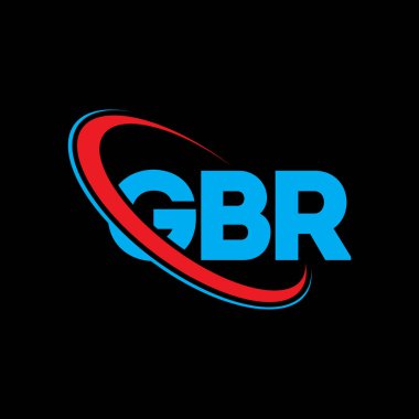 GBR logosu. GBR harfi. GBR harf logosu tasarımı. Çember ve büyük harfli monogram logosuyla birleştirilmiş GBR logosu. Teknoloji, iş ve emlak markası için GBR tipografisi.