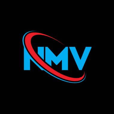 NMV logosu. NMV mektubu. NMV harf logosu tasarımı. Çember ve büyük harfli monogram logosuna bağlı NMV logosu. Teknoloji, iş ve emlak markası için NMV tipografisi.