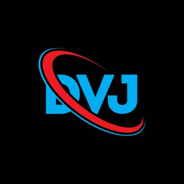 DVJ logosu. DVJ mektubu. DVJ harf logosu tasarımı. Daire ve büyük harfli monogram logosuna bağlı DVJ logosu. Teknoloji, iş ve emlak markası için DVJ tipografisi.