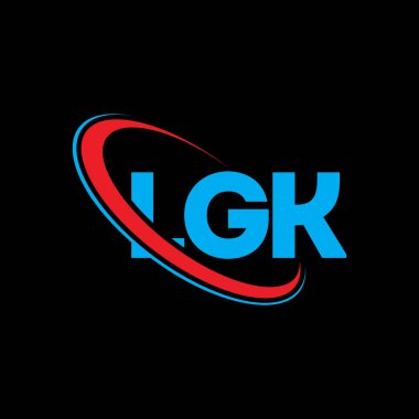 LGK logosu. LGK mektubu. LGK harf logosu tasarımı. Çember ve büyük harfli monogram logosuna bağlı ilk LGK logosu. Teknoloji, iş ve emlak markası için LGK tipografisi.