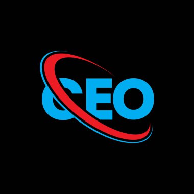 CEO logosu. CEO mektubu. CEO mektup logosu tasarımı. Çember ve büyük harfli monogram logosuna bağlı CEO logosu. Teknoloji, iş ve emlak markası için CEO tipografisi.