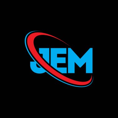 JEM logosu. JEM mektubu. JEM mektup logosu tasarımı. Çember ve büyük harfli monogram logosuna bağlı baş harfler JEM logosu. Teknoloji, iş ve emlak markası için JEM tipografisi.