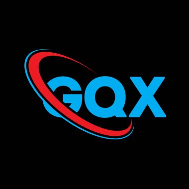 GQX logosu. GQX harfi. GQX harfli logo tasarımı. Çember ve büyük harfli monogram logosuyla birleştirilmiş GQX logosu. Teknoloji, iş ve emlak markası için GQX tipografisi.