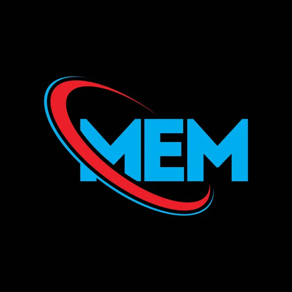Logo Mem Lettre Mem Mem Lettre Logo Design Initiales Logo — Image vectorielle