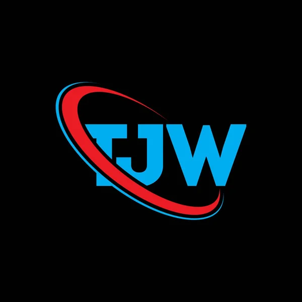 Logo Tjw Lettre Tjw Tjw Lettre Logo Design Initiales Logo — Image vectorielle