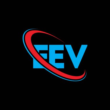 EEV logosu. EEV mektubu. AÇV harf logosu tasarımı. Çember ve büyük harfli monogram logosuna bağlı AÇV logosu. Teknoloji, iş ve emlak markası için AÇV tipografisi.