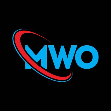 MWO logosu. MWO mektubu. MWO harf logosu tasarımı. Çember ve büyük harfli monogram logosuna bağlı baş harfler. Teknoloji, iş ve emlak markası için MWO tipografisi.