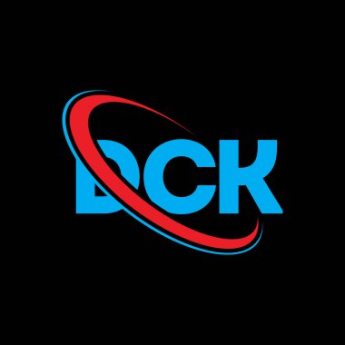 DCK logosu. DCK mektubu. DCK harf logosu tasarımı. Çember ve büyük harfli monogram logosuna bağlı baş harfler DCK logosu. Teknoloji, iş ve emlak markası için DCK tipografisi.