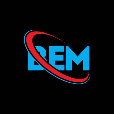 BEM logosu. BEM mektubu. BEM mektup logosu tasarımı. Çember ve büyük harfli monogram logosuyla birleştirilmiş BEM logosu. BEM teknoloji, iş ve gayrimenkul markası tipografisi.