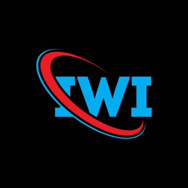 IWI logosu. IWI mektubu. IWI harf logosu tasarımı. Çember ve büyük harfli monogram logosuna bağlı ilk IWI logosu. Teknoloji, iş ve emlak markası için IWI tipografisi.