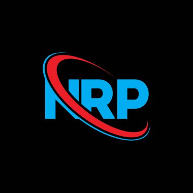 NRP logosu. NRP mektubu. NRP harf logosu tasarımı. Çember ve büyük harfli monogram logosuna bağlı NRP logosu. Teknoloji, iş ve emlak markası için NRP tipografisi.