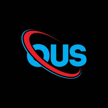 OUS logosu. Mektup. OUS mektup logosu tasarımı. Çember ve büyük harfli monogram logosuna bağlı olan OUS logosu. Teknoloji, iş ve emlak markası için OUS tipografisi.