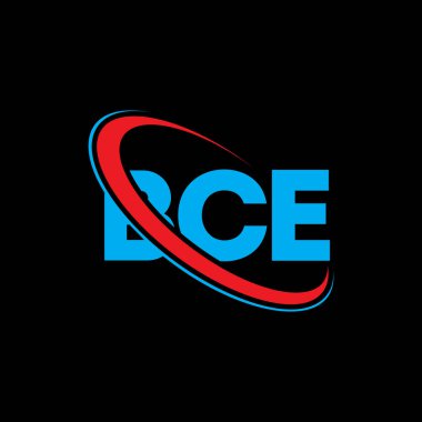 BCE logosu. İ.Ö. mektubu. BCE mektup logosu tasarımı. Çember ve büyük harfli monogram logosuna bağlı ilk BCE logosu. Teknoloji, iş ve gayrimenkul markası için MÖ T tipografisi.