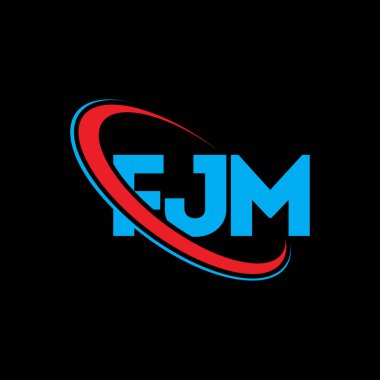 FJM logosu. FJM mektubu. FJM mektup logosu tasarımı. Çember ve büyük harfli monogram logosuna bağlı baş harfler FJM logosu. Teknoloji, iş ve emlak markası için FJM tipografisi.