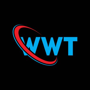 WWT logosu. WWT mektubu. WWT mektup logosu tasarımı. Çember ve büyük harfli monogram logosuna bağlı baş harfler WWT logosu. Teknoloji, iş ve emlak markası için WWT tipografisi.