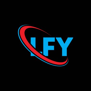 LFY logosu. LFY mektubu. LFY harf logosu tasarımı. Çember ve büyük harfli monogram logosuyla birleştirilmiş LFY logosu. Teknoloji, iş ve emlak markası için LFY tipografisi.