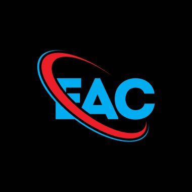 EAC logosu. EAC mektubu. EAC harf logosu tasarımı. Çember ve büyük harfli monogram logosuyla EAC logosunun baş harfleri. Teknoloji, iş ve emlak markası için EAC tipografisi.