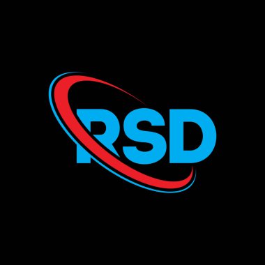 RSD logosu. RSD mektubu. RSD mektup logosu tasarımı. Çember ve büyük harfli monogram logosuna bağlı baş harfler RSD logosu. Teknoloji, iş ve emlak markası için RSD tipografisi.