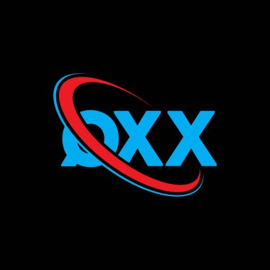 QXX logosu. QXX harfi. QXX harfli logo tasarımı. Çember ve büyük harfli monogram logosuna bağlı QXX logosu. Teknoloji, iş ve emlak markası için QXX tipografisi.