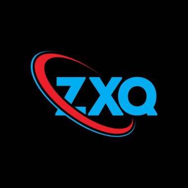 ZXQ logosu. ZXQ harfi. ZXQ harf logosu tasarımı. Çember ve büyük harfli monogram logosuna bağlı baş harfler ZXQ logosu. Teknoloji, iş ve emlak markası için ZXQ tipografisi.