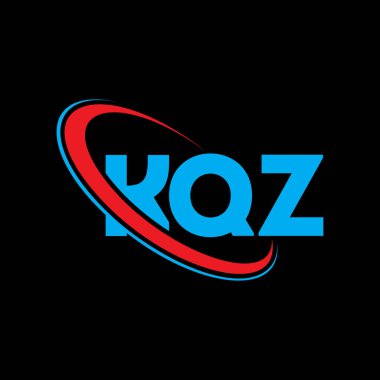 KQZ logosu. KQZ harfi. KQZ harf logosu tasarımı. Çember ve büyük harfli monogram logosuna bağlı KQZ logosu. Teknoloji, iş ve emlak markası için KQZ tipografisi.