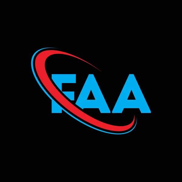 FAA logosu. FAA mektubu. FAA mektup logosu tasarımı. Çember ve büyük harfli monogram logosuna bağlı FAA logosu. FAA teknoloji, iş ve emlak markası tipografisi.