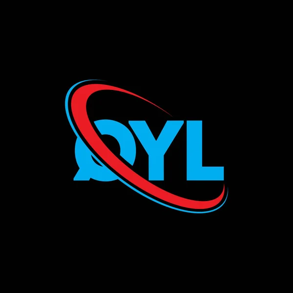 Qyl标志 Qyl的信Qyl字母标识设计 首字母Qyl标识与圆圈和大写字母标识链接 Qyl技术 商业和房地产品牌排版 — 图库矢量图片