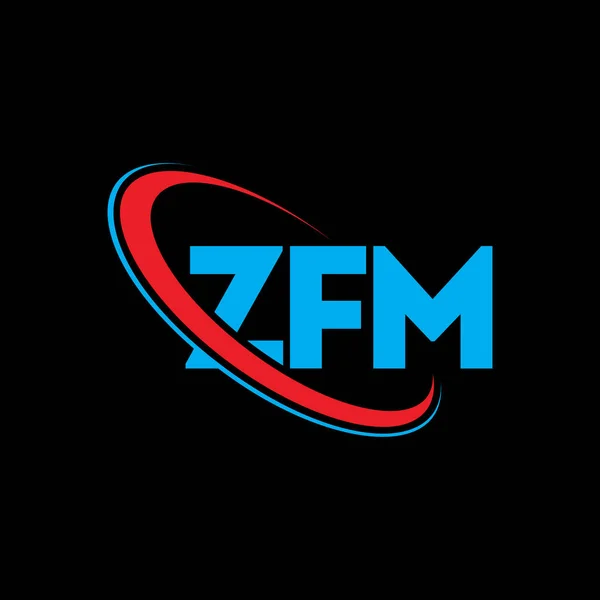 Zfm Logo Zfm Brief Zfm Letter Logo Design Initialen Zfm — Stockvektor