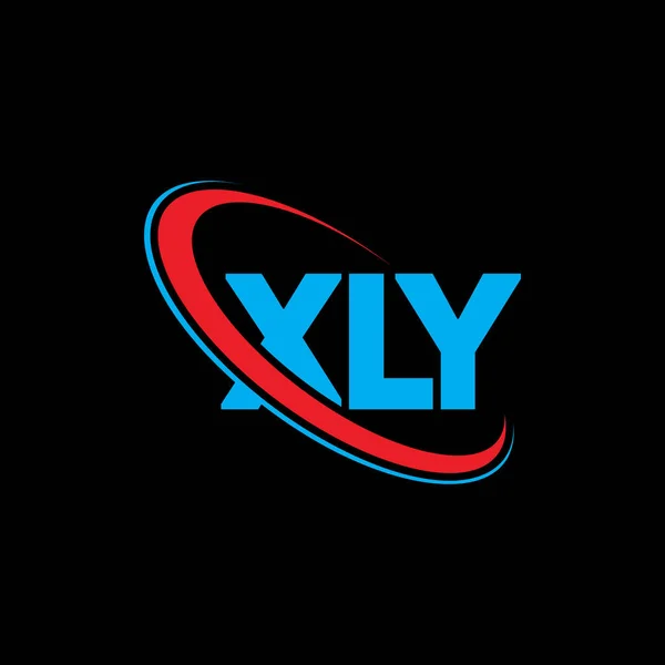 Xly Logosu Xly Mektubu Xly Harfli Logo Tasarımı Çember Büyük — Stok Vektör