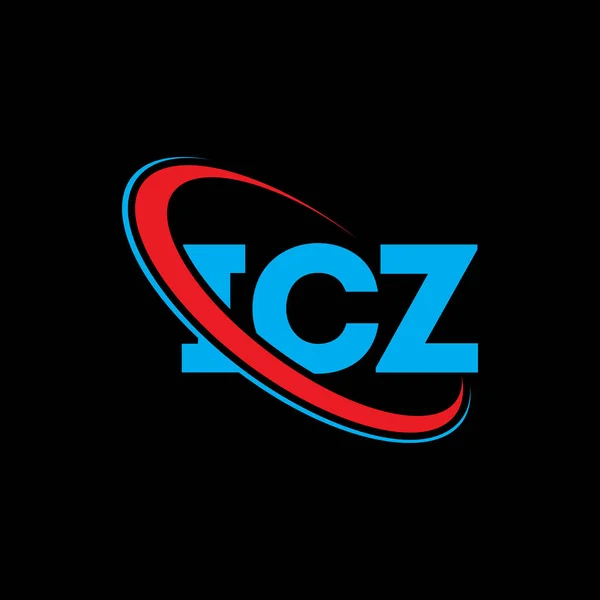 Icz标志Icz的信Icz字母标识设计 首字母Icz标识与圆形和大写字母标识链接 Icz技术 商业和房地产品牌排版 — 图库矢量图片