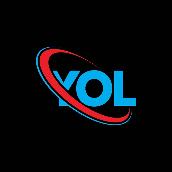 Logo Yol List Ciebie Projekt Logo Litery Yol Inicjały Logo — Wektor stockowy