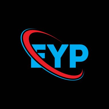 EYP logosu. EYP mektubu. EYP harf logosu tasarımı. Çember ve büyük harfli monogram logosuyla birleştirilmiş EYP logosu. Teknoloji, iş ve emlak markası için EYP tipografisi.