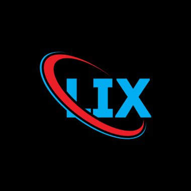 LIX logosu. LIX mektubu. LIX harfli logo tasarımı. Çember ve büyük harfli monogram logosuna bağlı LIX logosu. Teknoloji, iş ve emlak markası için LIX tipografisi.