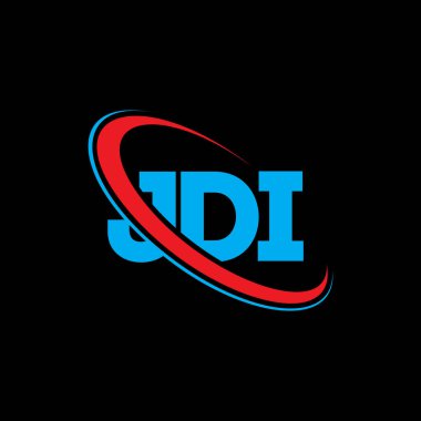 JDI logosu. JDI mektubu. JDI mektup logosu tasarımı. Çember ve büyük harfli monogram logosuna bağlı baş harfler. Teknoloji, iş ve emlak markası için JDI tipografisi.