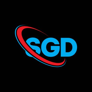 SGD logosu. SGD mektubu. SGD harf logosu tasarımı. Çember ve büyük harfli monogram logosuna bağlı SGD logosu. Teknoloji, iş ve emlak markası için SGD tipografisi.