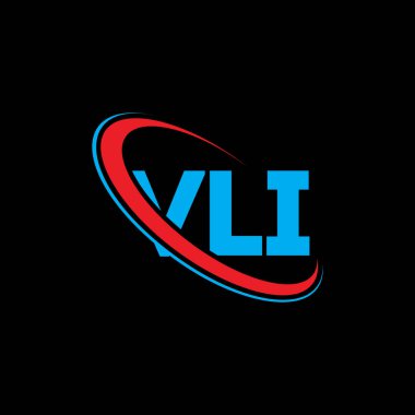 VLI logosu. VLI mektubu. VLI harf logosu tasarımı. Çember ve büyük harfli monogram logosuna bağlı baş harfler VLI logosu. Teknoloji, iş ve emlak markası için VLI tipografisi.