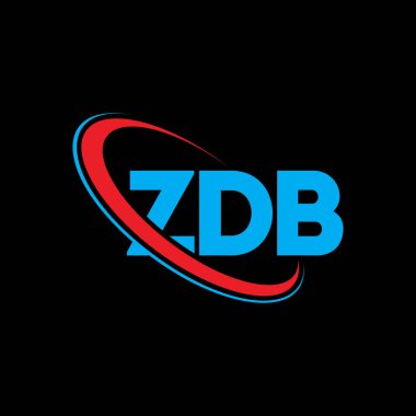 ZDB logosu. ZDB harfi. ZDB harfli logo tasarımı. Çember ve büyük harfli monogram logosuna bağlı baş harfler ZDB logosu. Teknoloji, iş ve emlak markası için ZDB tipografisi.