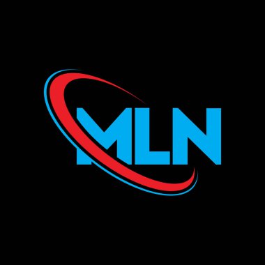 MLN logosu. MLN mektubu. MLN harf logosu tasarımı. Çember ve büyük harfli monogram logosuna bağlı baş harfler MLN. Teknoloji, iş ve emlak markası için MLN tipografisi.