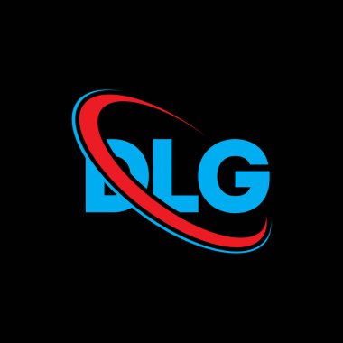 DLG logosu. DLG mektubu. DLG harf logosu tasarımı. Çember ve büyük harfli monogram logosuna bağlı baş harfler. Teknoloji, iş ve emlak markası için DLG tipografisi.