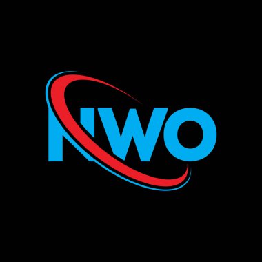 NWO logosu. NWO mektubu. NWO harf logosu tasarımı. Çember ve büyük harfli monogram logosuna bağlı baş harfler NWO logosu. Teknoloji, iş ve emlak markası için NWO tipografisi.
