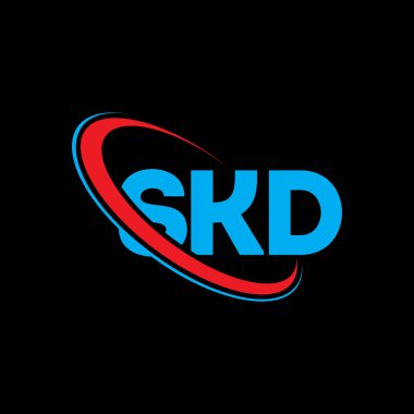 SKD logosu. SKD mektubu. SKD harf logosu tasarımı. Çember ve büyük harfli monogram logosuna bağlı SKD logosu. Teknoloji, iş ve emlak markası için SKD tipografisi.