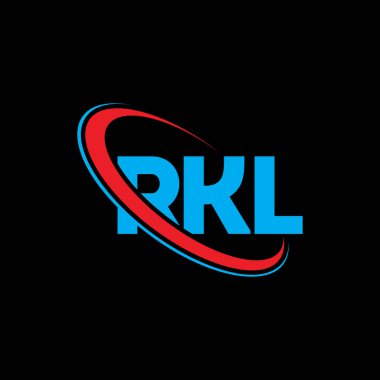 RKL logosu. RKL mektubu. RKL harf logosu tasarımı. Çember ve büyük harfli monogram logosuna bağlı baş harfler RKL logosu. Teknoloji, iş ve emlak markası için RKL tipografisi.