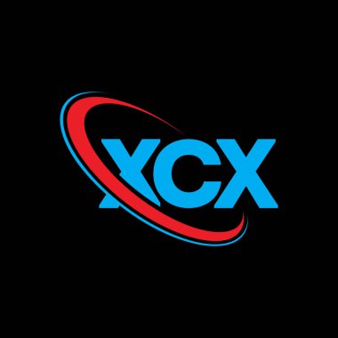 XCX logosu. XCX harfi. XCX harfli logo tasarımı. Çember ve büyük harfli monogram logosuna bağlı XCX logosu. Teknoloji, iş ve emlak markası için XCX tipografisi.