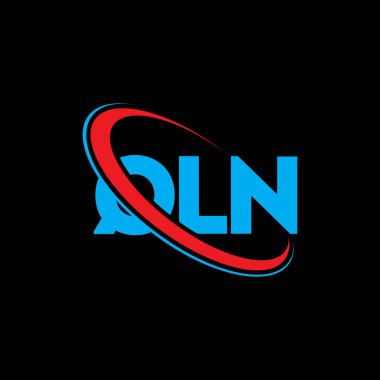 QLN logosu. QLN mektubu. QLN harf logo tasarımı. Çember ve büyük harfli monogram logosuna bağlı QLN logosu. QLN teknoloji, iş ve gayrimenkul markası tipografisi.