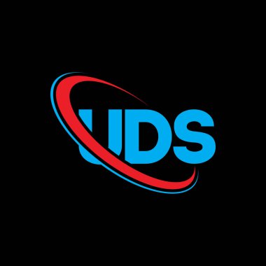 UDS logosu. UDS mektubu. UDS mektup logosu tasarımı. Çember ve büyük harfli monogram logosuna bağlı UDS logosu. Teknoloji, iş ve emlak markası için UDS tipografisi.